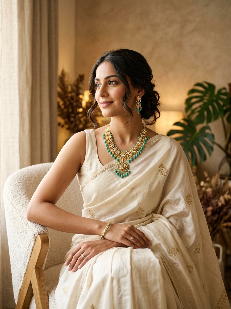 A woman wearing Le'Amore jewellery