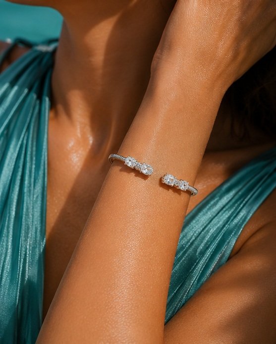 Crystal Shine Cuff Bracelet - View 4