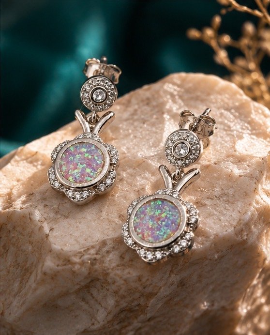Elara Opal Bloom Earrings - View 2