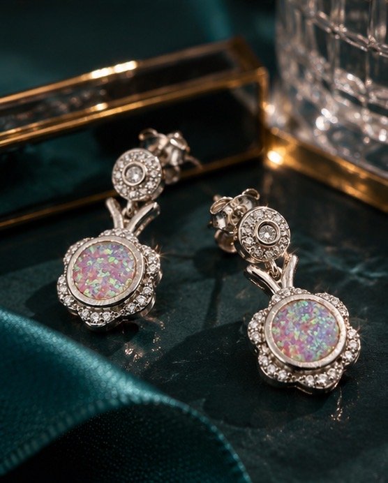 Elara Opal Bloom Earrings - View 3