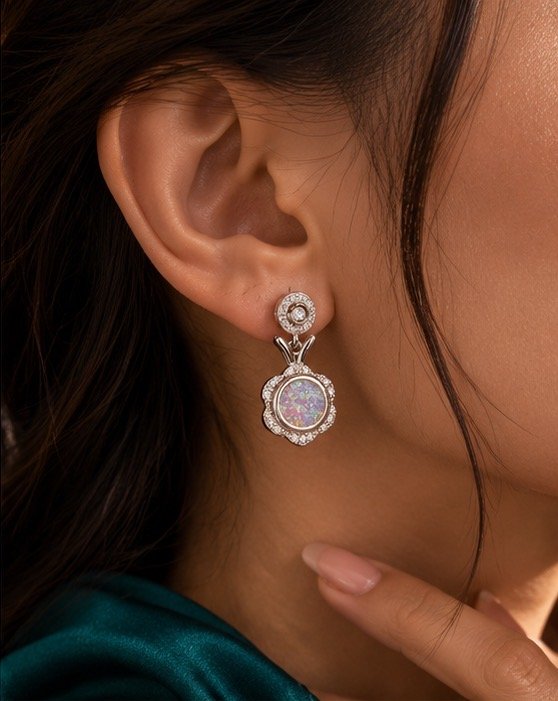 Elara Opal Bloom Earrings - View 4