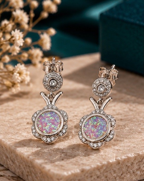 Elara Opal Bloom Earrings - View 5