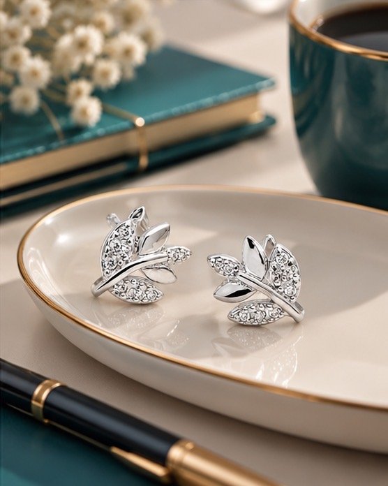 Aurelia Leaf Bloom Earrings - View 2