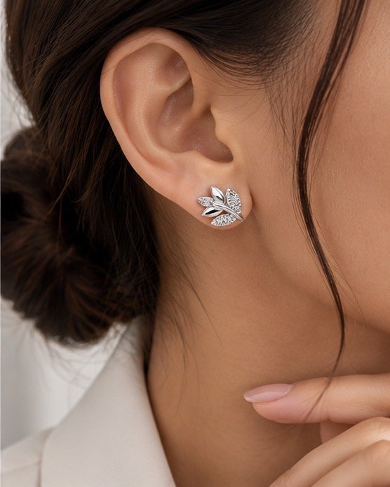 Aurelia Leaf Bloom Earrings - View 3