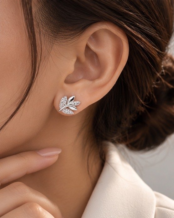 Aurelia Leaf Bloom Earrings - View 4