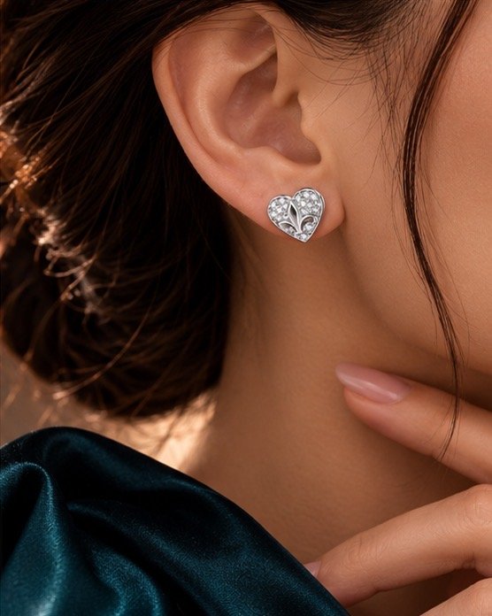 Aurelia Heartvine Stud Earrings - View 2
