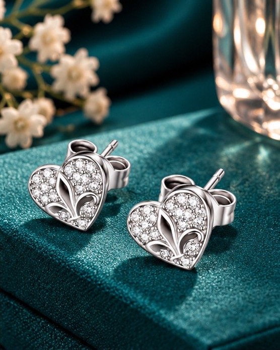 Aurelia Heartvine Stud Earrings - View 3