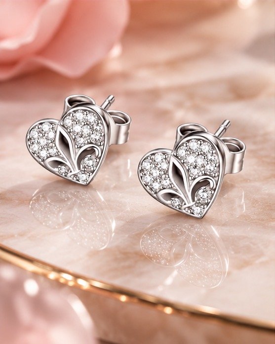 Aurelia Heartvine Stud Earrings - View 4