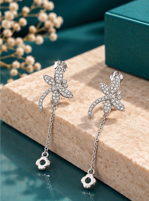 Celestia Floral Trail Earrings - View 3