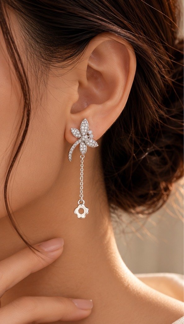 Celestia Floral Trail Earrings - View 4