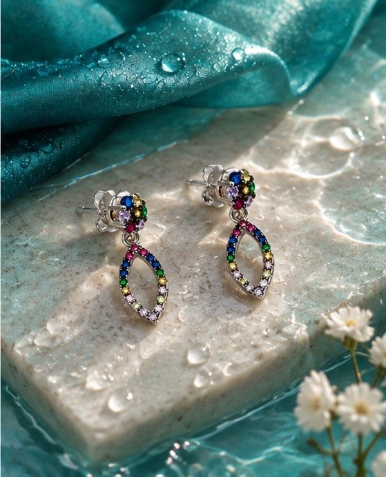Aurelia Rainbow Teardrop Earrings - View 3