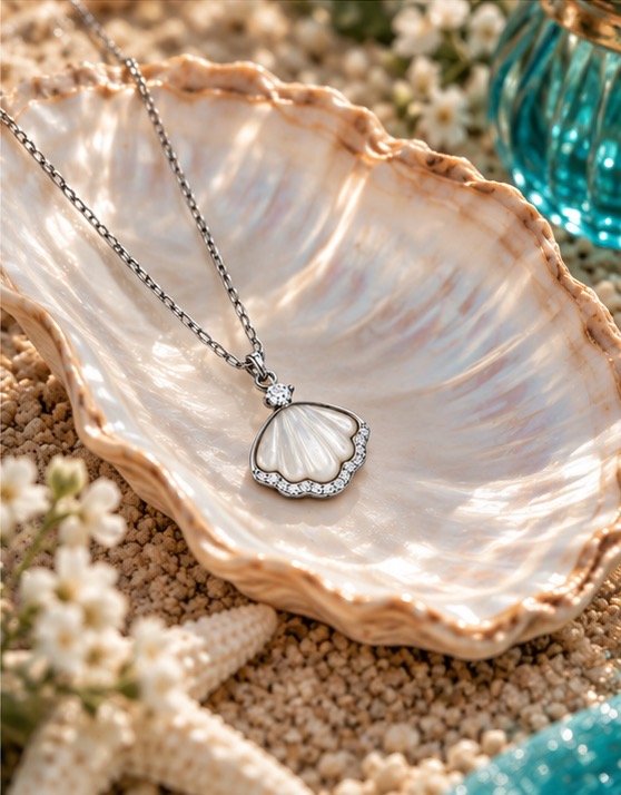 Pearl Shell Pendant Necklace - View 2