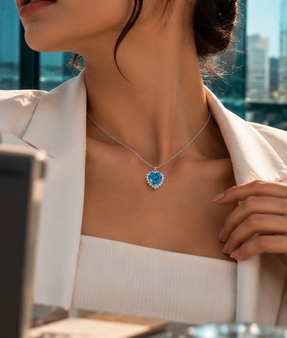 Blue Heart Sparkle - View 3