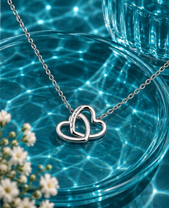 Eterna Interlocking Hearts Necklace - View 5