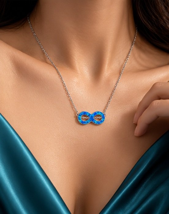 Aurelia Infinity Blue Necklace - View 4